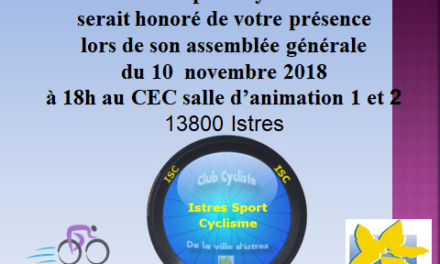 Invitation AG 2018 samedi 10 novembre 18 heures