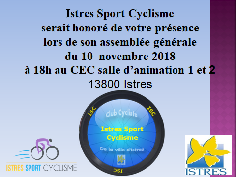 Invitation AG 2018 samedi 10 novembre 18 heures