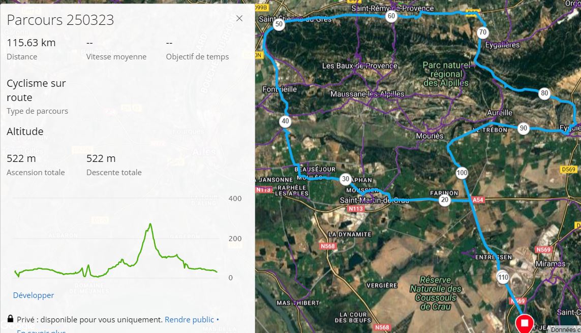 Parcours Samedi 25 Mars 2023 – DEPART 8H